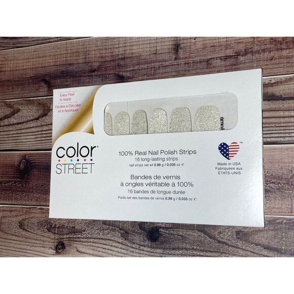 Color Street Home Sleet Home Sparkle White Glitter Nail Polish Strips - Picture 1 of 3